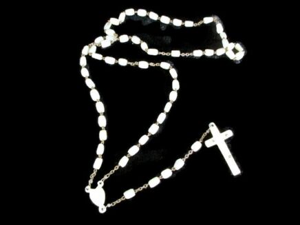 Antique Rosary Bead Mother of Pearl Nun Priest Praying Beads Lovely