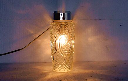 Design Retro Mid Century Modernist Space Age Wall Sconce Glass with Patterns