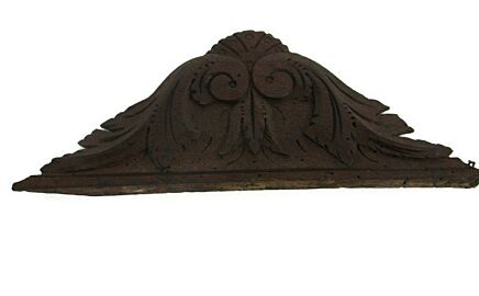 Small Antique Hand Carved Wood Pediment Ornate Architectural Reclaimed Over Door