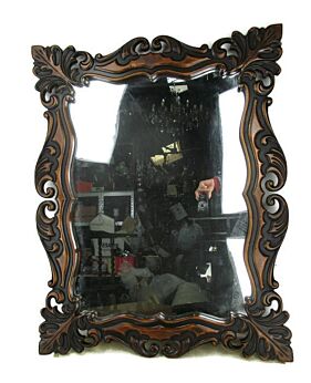 Large Wooden Wall Hanging Mirror Ornate Vanity Dresser Hallway 34" x 26"
