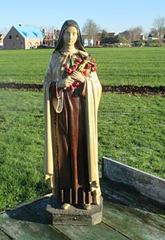 Large Statue Plaster Chalkware St Therese Church Altar 24.8" Stunning Piece