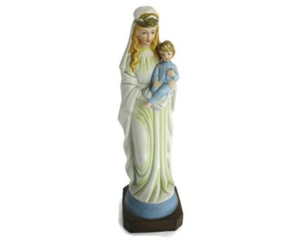 Statue Virgin Mary Our Lady Madonna Statue Infant Child Polychrome Tenderness
