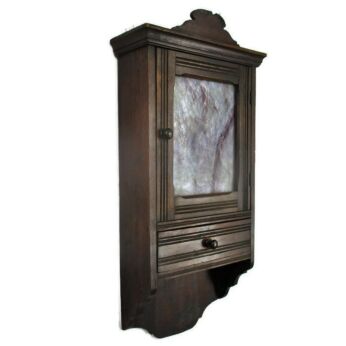 Vintage Kitchen Apothecary Bathroom Wall Cabinet Milk Glass Door Mid Century HTF