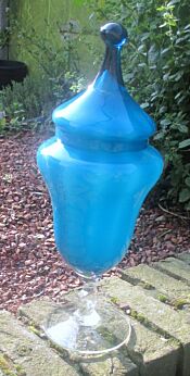 Funky Italian Empoli Opal Pop Art Glass Vase era Space Age Panton Vistosi