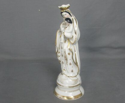Antique 1900 Vieux Paris Porcelain Bisque Statue Virgin Mary Infant Jesus 8.26" Gorgeous