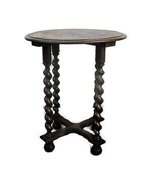 Barley Twist Wood Side Occasional Wine Table Pedestal Flower Plant Stand 19.29"