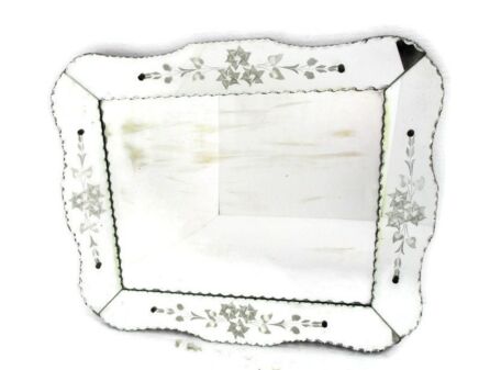 Large Art Deco Nouveau Wall Hanging Ornate Mirror Vanity Dresser Hallway Clear Cut to Clear Glass Beautiful