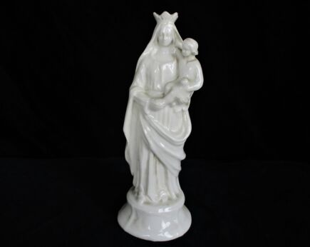 Porcelain Statue Virgin Mary Madonna Our Lady Crowned Infant Jesus 9.64"