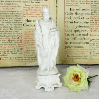 Antique Porcelain Bisque Statue Joseph Patron Saint Worker Protector Home 9.05"