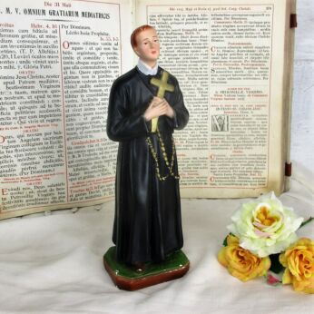 Antique Statue Saint Santo Gerard Santo Majella Plaster Priest Patron Good Sales