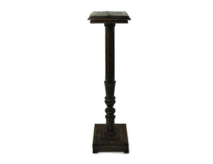 Square Hand Carved Wooden Pedestal Display Side Occasional Table Plant Bonsai Stand Rare Ornate Barn 36.02"