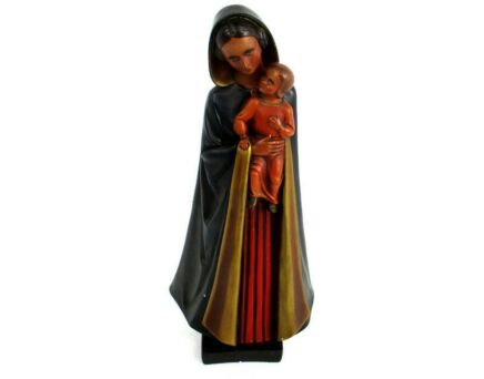 XL Chapel Virgin Mary Madonna Infant Child Plaster Statue Signed Van Laere 20.86