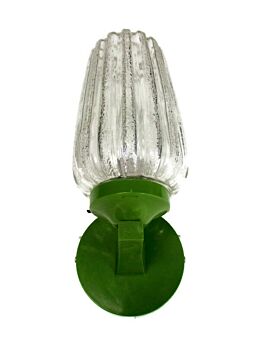 Design Retro Mid Century Modernist Space Age Wall Sconce Glass Green Plastic