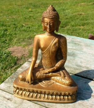 Vintage Statuette Figurine Buddha Brass Lovely
