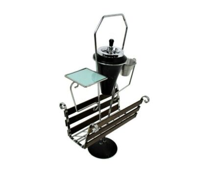 Funky Mid Century Modern Standing Ashtray Pedestal Magazine Rack Stand HTF