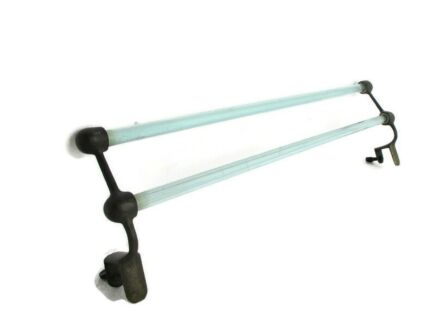 Vintage Bathroom Towel rack Brass Glass HTF