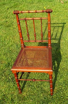 Lovely Faux Bamboo Wooden Kitchen Dining Accent Chair Rush Seating