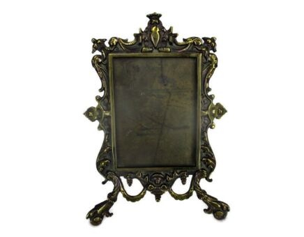 Vintage French Standing Brass Embossed picture frame Ornate Rococo Beautiful