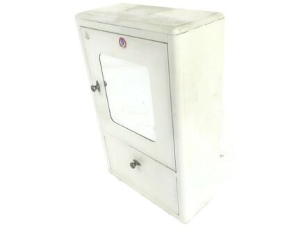 Vintage Metal  Medicine  Pharmacy Bathroom KItchen Cabinet French Funky