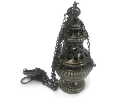 Religious Swinging Procession Torch Thurible Candle Holder  Incense Burner Antique