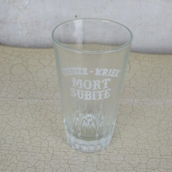 Vintage mort subite Gueuze Kriek Lambic Pint Belgian Craft Beer Glass Collector