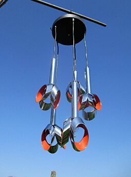Cascading Suspension Raak Tulip Chandelier 5 Pendant Space Age Modernist