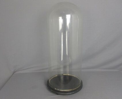 antique Round Hand Blown Glass Dome Globe Steampunk Display 21.65" D 9.13"