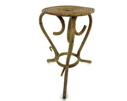 Vintage Small Side Coffee Table Plant stand Rattan Wicker Funky Rare Country Farmhouse style