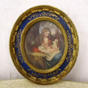 Vintage Italian Small Wall Hanging picture Frame Adoration Van Dyck Lovely