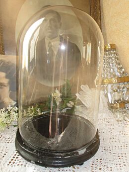 Antique Round Hand Blown Glass Globe Dome Taxidermy Steampunk Display 14.1"