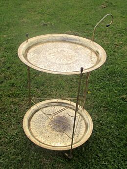 Rare French Mid Century Bar Cart Hollywood Regency Driving smoothly Brass Plate vintage