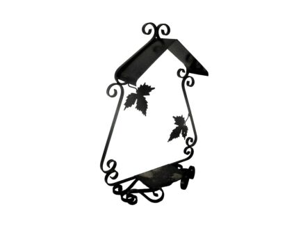 Mid Century Wrought Iron Chapel Niche for Statue Standing Hanging Leafs