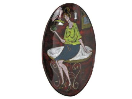 Fantoni  Gambone Pop Art Funky Ceramic Italian Wall Plaque glazed Modernist 