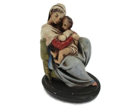 Small Virgin Mary Madonna Della Sedia Seggiola Plaster Statue After Rafael 5.51"