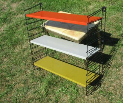 Vintage Authentic Tomado 60s Midcentury Design Wall Shelving Unit Marked Retro