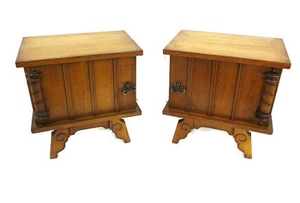 Pair Couple Vintage Nightstands End tables Dresser 30s Vanity Cabinets Louis XVI style Mid Century