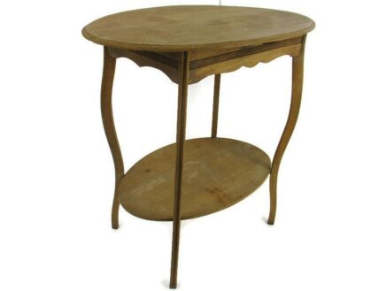 Antique Art Deco Coffee Side Occasional Wine table Cabinet Two Tier Sandblasted