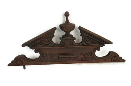 Hand Carved Wood Pediment Ornate Over door Architectural Antique Spindle