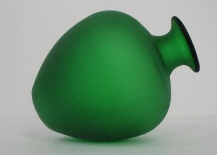 Vintage Venice  Art Glass Italian Murano Vase Green  Linea Padovan Signed