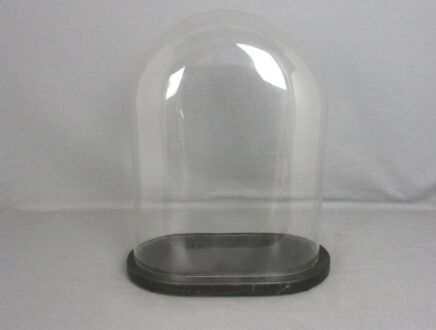 Vintage Victorian Oval Hand Blown Glass Globe Dome Doll Clock 15.55" 12.08"
