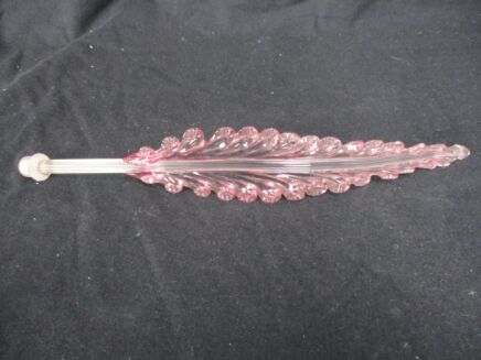 Venetian Murano Chandelier Part Pink Hand Blown Art Glass Leaf reclaimed Replacement