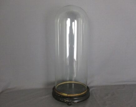 antique Round Hand Blown Glass Dome Globe Steampunk Display 16.73" D 6.49"