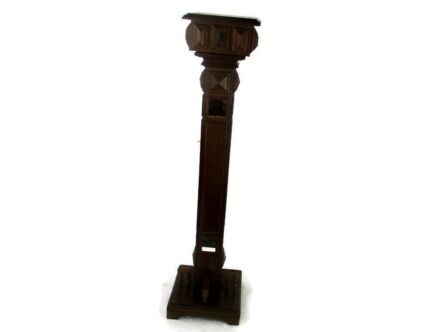 Hand Carved Ornate Wooden Pedestal Lion Heads Impressive Mirrors Antique WOW