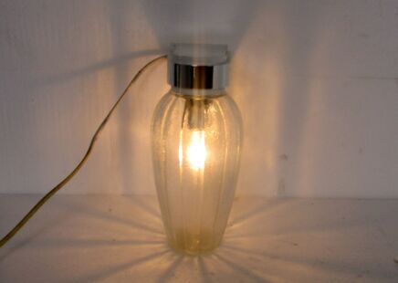 Design Retro Mid Century Modernist Space Age Wall Sconce Round Clear Glass