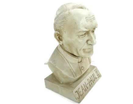 Lovely Vintage Bust Pope John Paul II Statue Resin Large