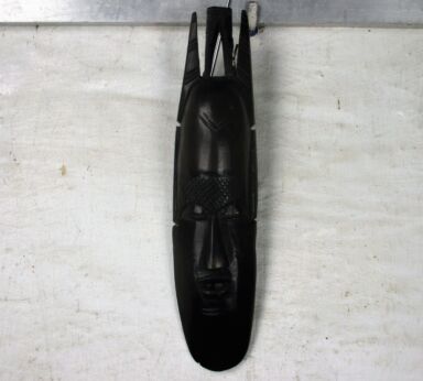 Small African Mask Carved Dark Wood Wall Sculpture Tribal African Art