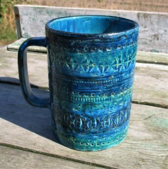 Rare Rimini Blue Mid Century Bitossi Cup Italy Pottery Modern