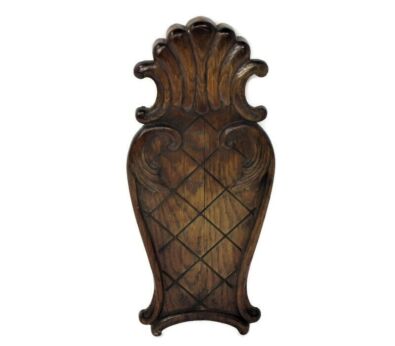 Antique Hand Carved Wood Reclaimed Corbel Architectural Ornate Shield Lovely