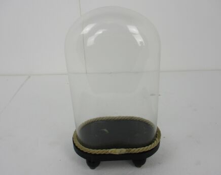 Antique Victorian Oval Hand Blown Glass Globe Dome Doll Clock 11.81" H 7.48"W