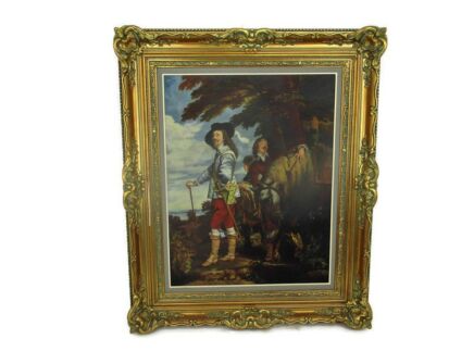 XL Oil Painting Ornate Wood Plaster Frame Musketeers Gorgeous Frame